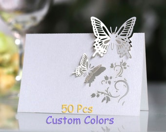 Butteflies escort cards Wedding party Gardening party place cards Garden idea placing card custom colors cards wedding table decoration