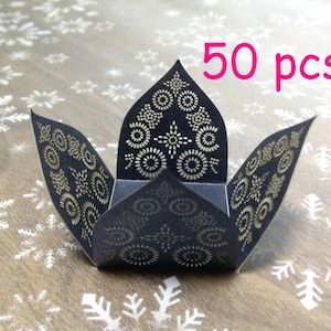 Filigree truffle paper wrappers wedding candy paper holder Laser cut shimmer chocolate display party table display luxurious candy