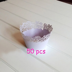 Stencil Lavender laser cut wrapper fancy flower lace wedding Cupcake Wrapping Paper party cake wrapper rose wrapper birthday party wraps