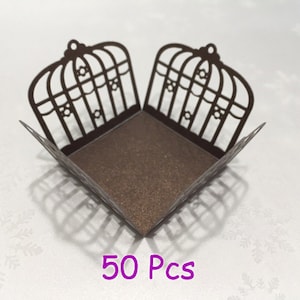 Filigree truffle cage chocolate wrappers wedding candy paper holder bird cage shimmer chocolate display party table display luxurious candy
