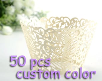 White Stencil fancy lace leaf cupcake holder secret grass leaves laser cut wrapper handmade lace cupcake wrapping paper custom colors wraps
