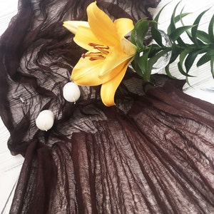 Brown  Wedding Cheesecloth table runner, Wedding table runner,  Wedding Decor, Wedding arch Draping gauze chiffon