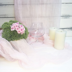 Blush Rose  Boho Wedding Cheesecloth table runner, Wedding table runner, Wedding  Rustic Table Runner, Wedding arch Draping gauze chiffon