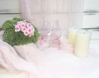 Blush Rose Boho Wedding Cheesecloth table runner, Wedding table runner, Wedding Rustic Table Runner, Wedding arch Draping gauze chiffon