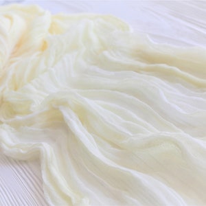 Elfenbein Boho Hochzeit Käsetuch Tischläufer, Hochzeit Tischläufer, Hochzeit Dekor Rustikaler Tischläufer, Hochzeitsbogen Draping Gauze Chiffon