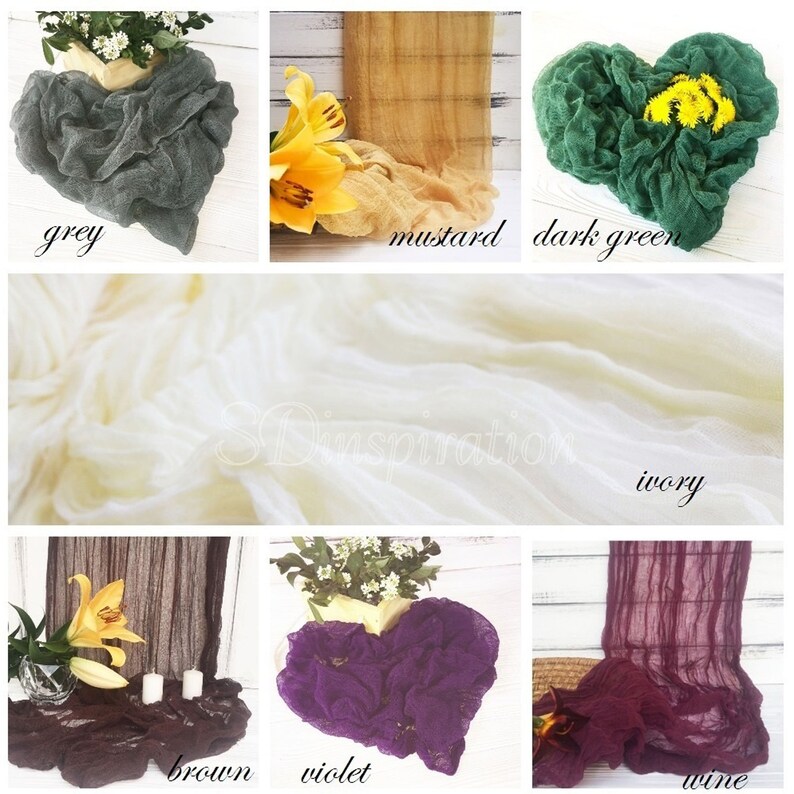 Ivory Boho Wedding Cheesecloth Table Runner Wedding Table Etsy Canada