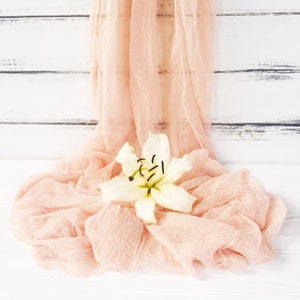 Sandy Wedding table runner, Boho Wedding Cheesecloth table runner,  Wedding Decor, Rustic Table Runner, Wedding arch Draping gauze chiffon