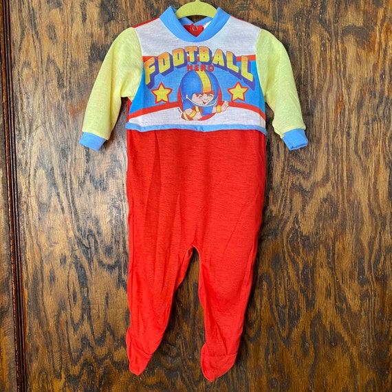Dr.Denton 1970s vintage baby boy football hero pajamas footie | Etsy