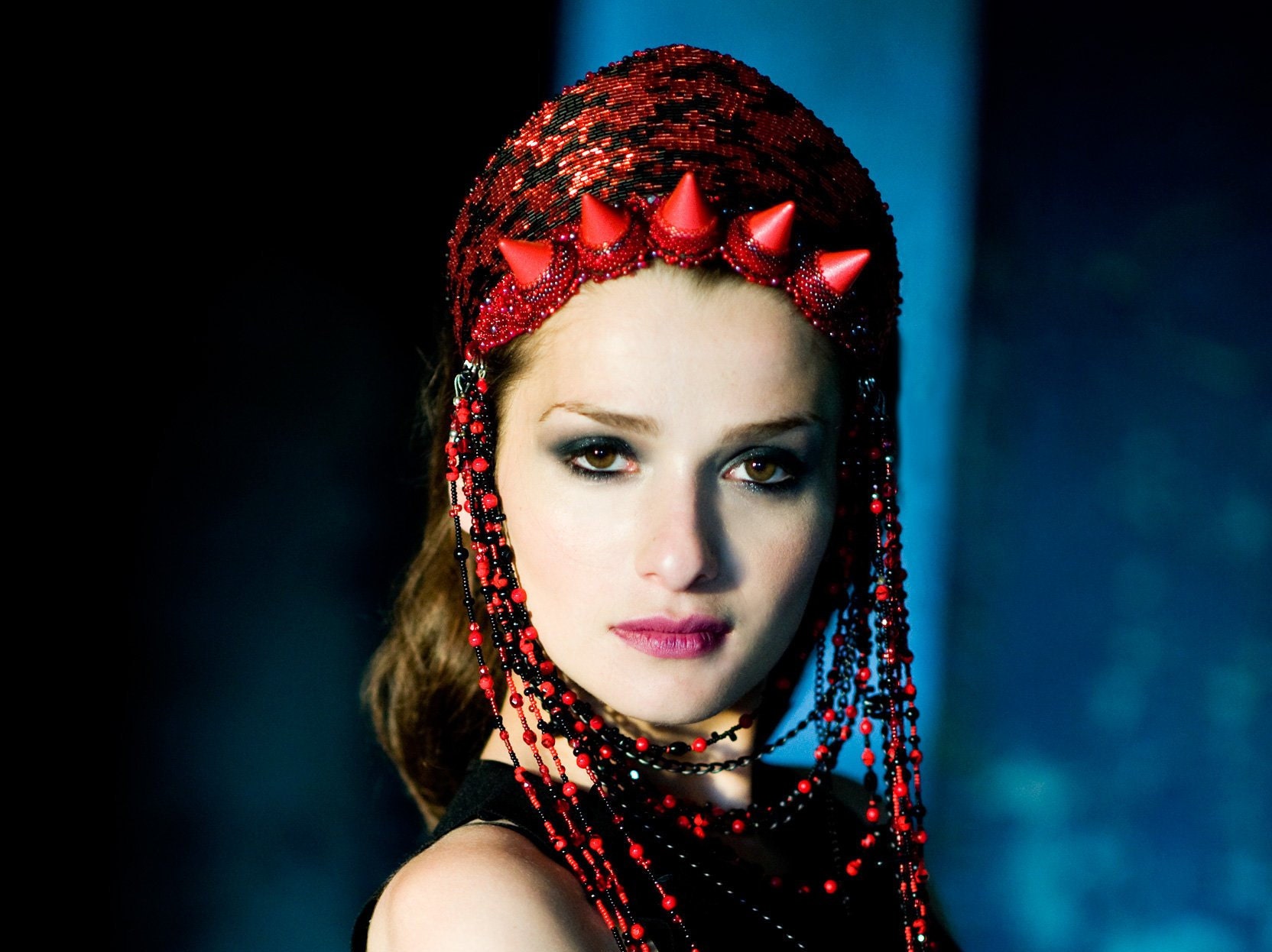 Red \u0026 Black Beaded Kokoshnik Headdress: Couture Embroidered Headpiece - Etsy, image size:1664x1246