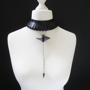 Leather Choker: Tribal Chic Wood Spike Necklace