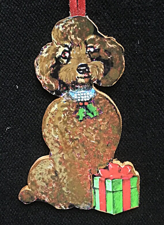 Black Poodle Ornament Handcrafted Wood Jeweled Collar Dog Lover S Walker Gift Christmas Current 1991 Now Com Ornaments