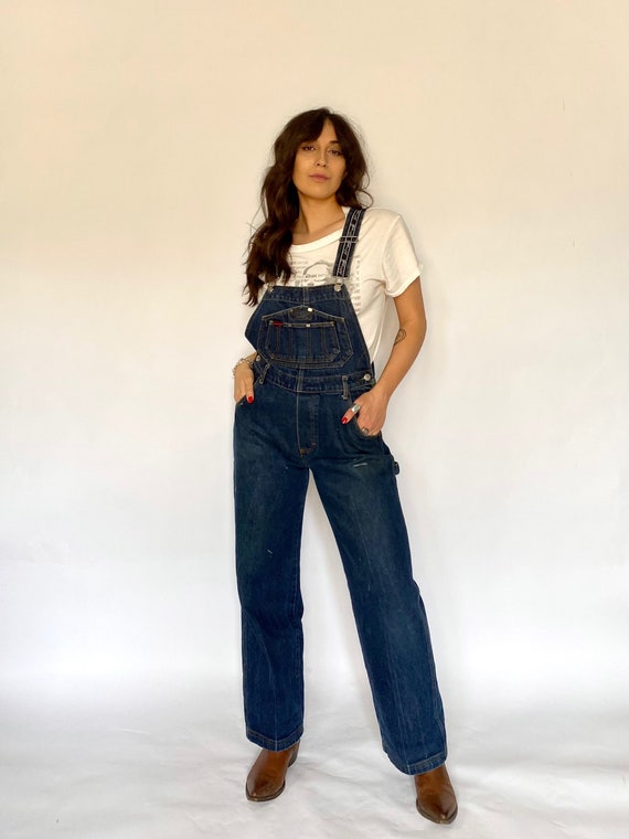 Vintage 90s Fubu Dark Wash Denim Painter Overalls - image 2