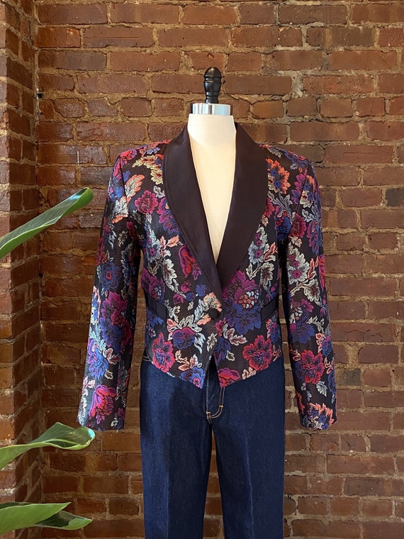 Vintage Pioneer Wear Metallic Floral Blazer