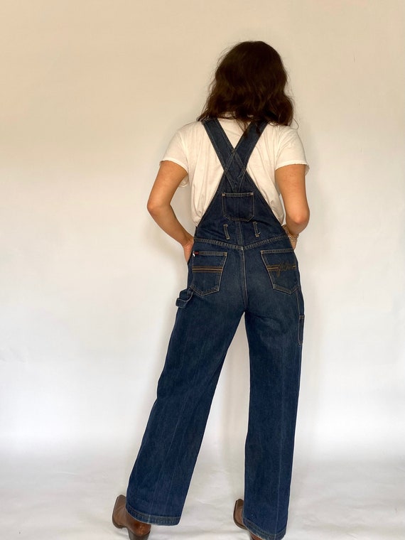 Vintage 90s Fubu Dark Wash Denim Painter Overalls - image 3