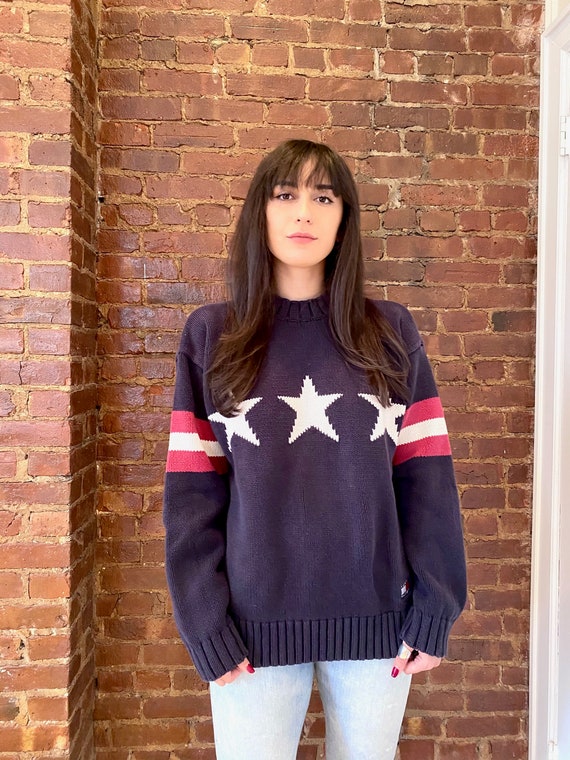 Vintage 90s Tommy Hilfiger Stars and Stripes Knit