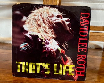 Vintage Original 1986 David Lee Roth That's Life/Bump and Grind 45 RPM Record