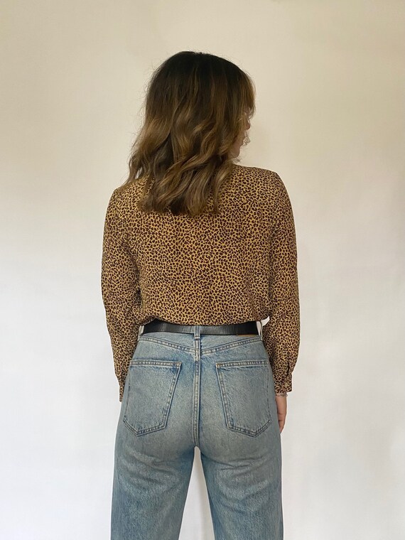 Vintage 90s Spenser Jeremy Leopard Print Silk Blo… - image 3