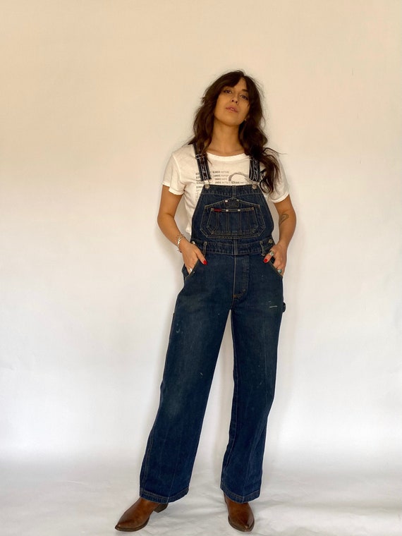 Vintage 90s Fubu Dark Wash Denim Painter Overalls - image 1