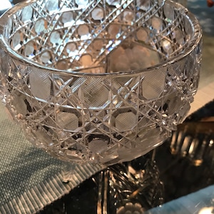 Cut glass/crystal antique rose bowl