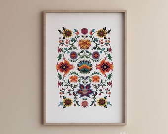 Vintage Wall Gallery Art, Antique Textile Printable, Vintage Tapestry Wall Art, Farmhouse Textile Wall art, Vintage Digital Download
