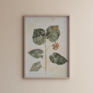 Neutral Vintage Floral Art Print, Antique Botanical Print, Vintage Flower Painting, Rustic Farmhouse Decor PRINTABLE, Vintage wildflower art