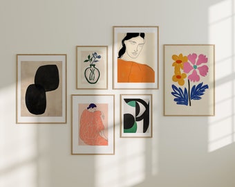 Modern Abstract Print Set Of 6, Neutral Abstract Art, Printable Art, Gallery Wall Art, Minimal Prints, Minimal Prints, contemporary wall art