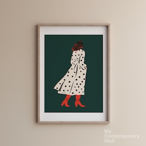 Abstract People Art Wall Decor, Illustration of woman Print Modern Art, Minimalist Print Beige Decor, Contemporary painting, Figurative, M52