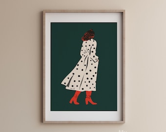Abstract People Art Wall Decor, Illustration of woman Print Modern Art, Minimalist Print Beige Decor, Contemporary painting, Figurative, M52