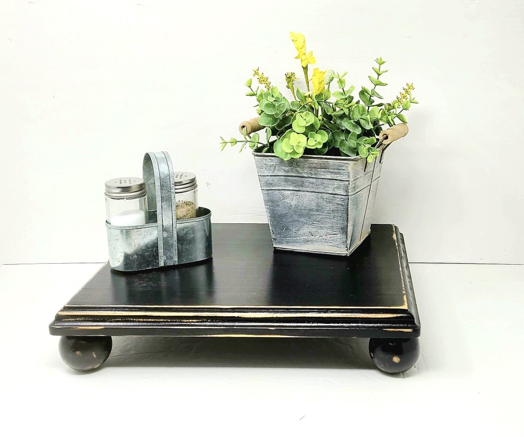 Farmhouse Wood Riser Stand, Rectangle Farmhouse Riser, 3 Inch High ...