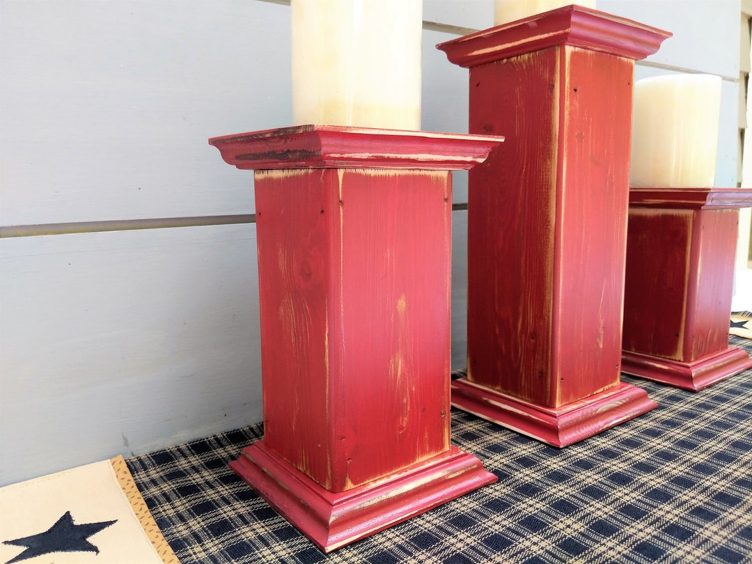 Rustic Candle Holder, Farmhouse Candle Holder, Wood Candle Pillar