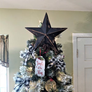 Christmas Tree Topper Star, Black Christmas Tree Topper, Farmhouse Christmas Tree Topper, Rustic Tree Topper