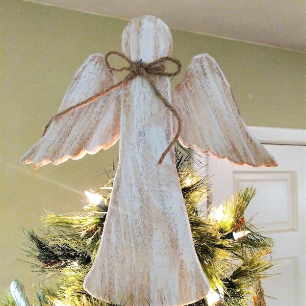 Angel Christmas Tree Topper, Rustic Wood Angel, Wooden Angel Tree Topper, Christmas Tree Topper, Cedar Wood Angel, Christmas Ornament