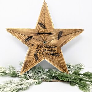 Christmas Tree Topper Star, Wood Tree Topper, Christmas Decoration, Distressed White Star, Rustic Wood Star image 8