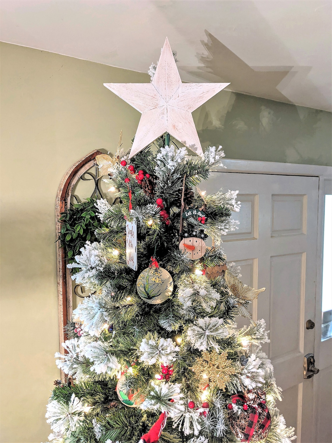 Rustic Christmas Tree Topper Farmhouse Tree Topper Rustic Etsy