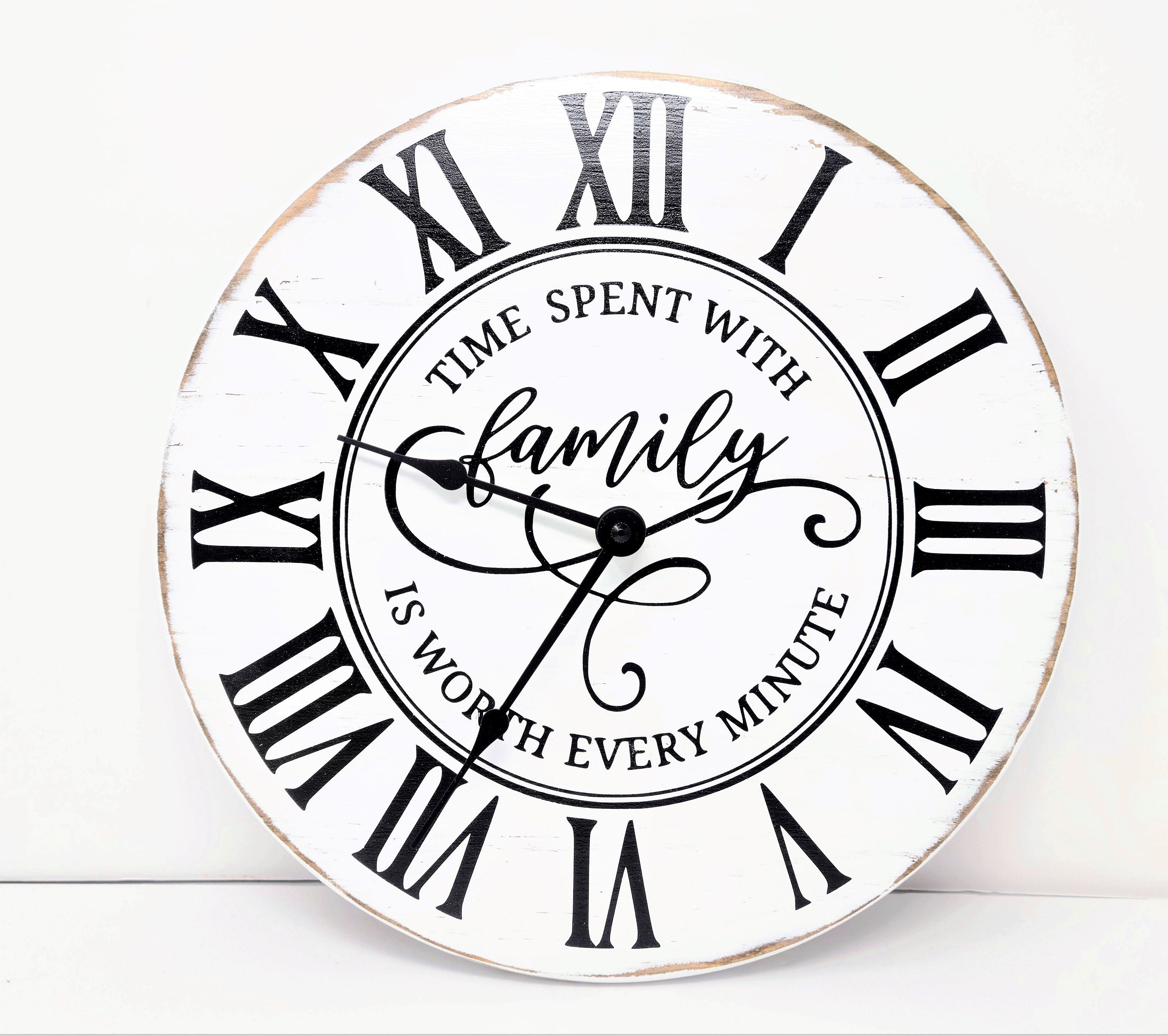 Modern Farmhouse Wood Clock 12 Inch Rustic Wall Clock Time Etsy