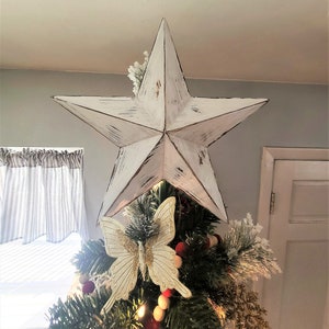 Rustic Wood Star, Tree Topper Star, Christmas Decoration, Farmhouse Tree Topper image 2