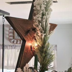 Rustic Wood Star, Tree Topper Star, Christmas Decoration, Farmhouse Tree Topper image 4