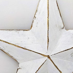 Christmas Tree Topper Star, Wood Tree Topper, Christmas Decoration, Distressed White Star, Rustic Wood Star image 7