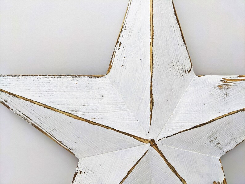 Christmas Tree Topper Star, Wood Tree Topper, Christmas Decoration, Distressed White Star, Rustic Wood Star image 7