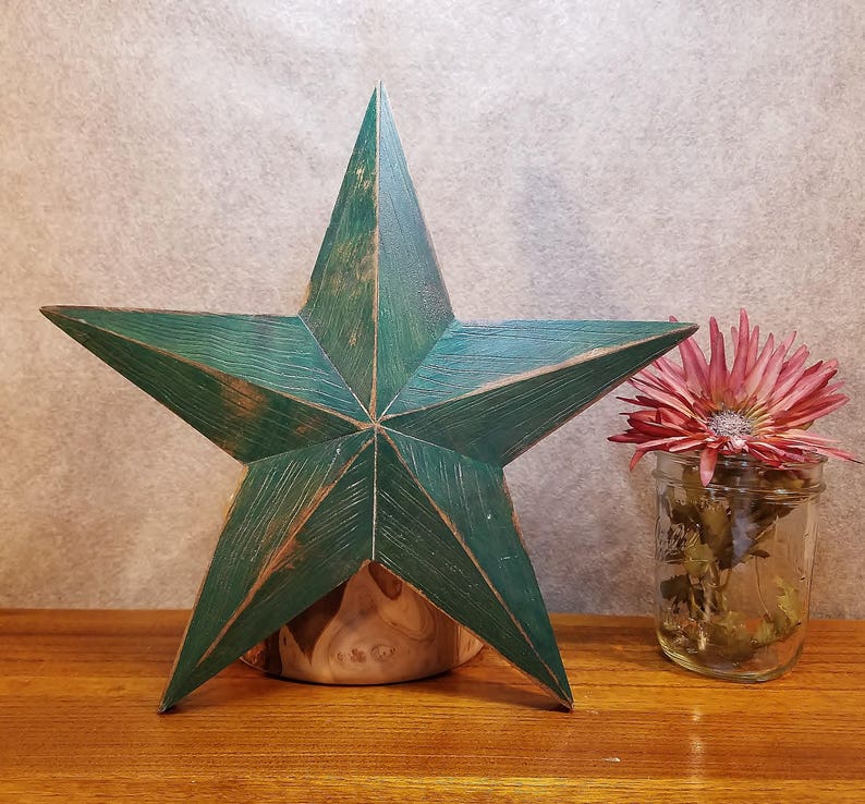Wood Star Rustic Decor Tree Topper Beveled Barn Star 12 Etsy