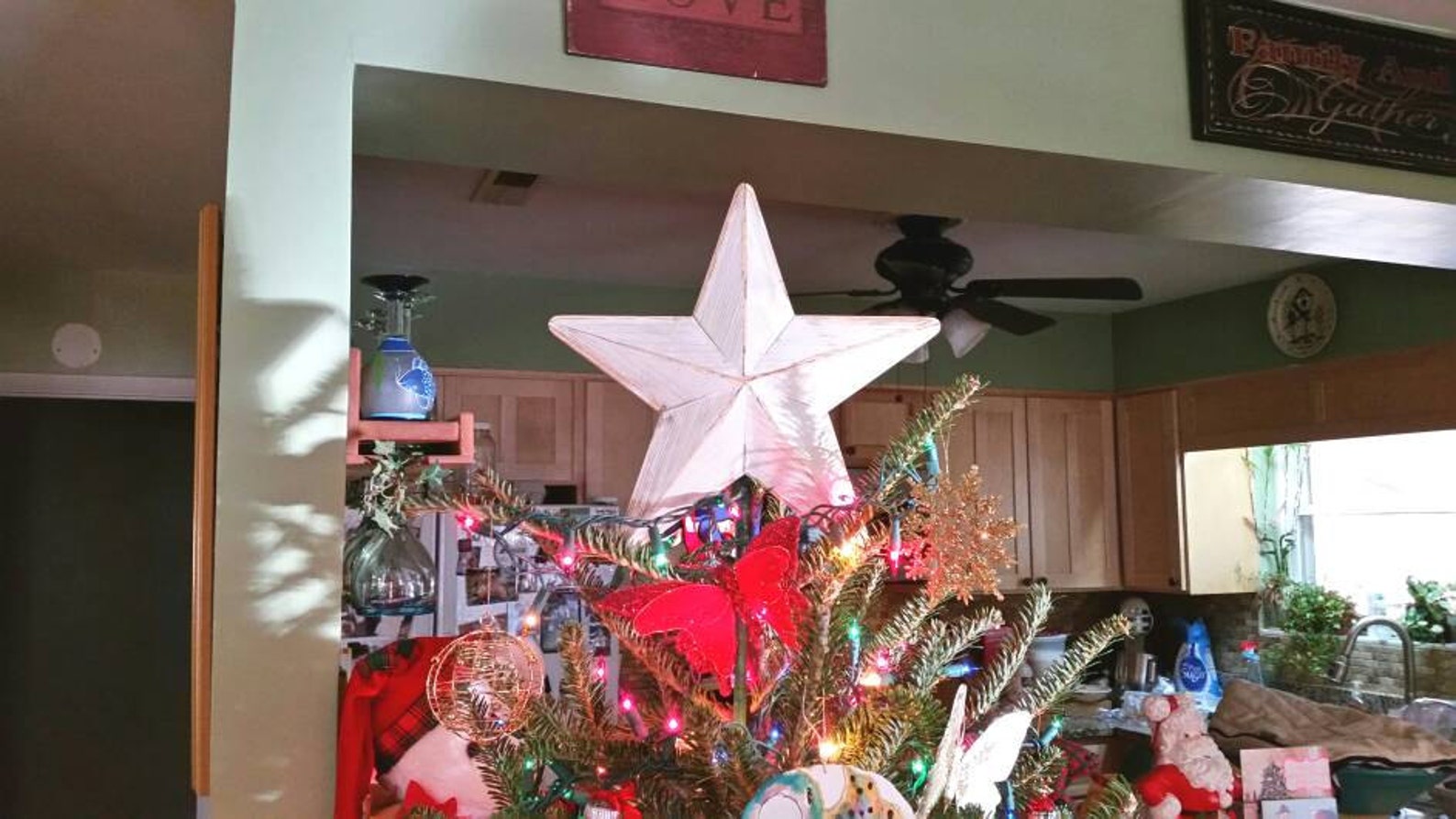Christmas Tree Topper Farmhouse Tree Topper Rustic Wood Etsy