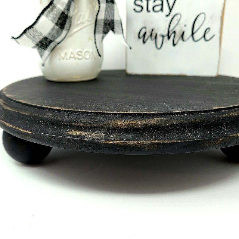 Wood Riser Stand Round Farmhouse Riser Fall Riser Tray Wood Etsy