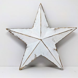 Christmas Tree Topper Star, Wood Tree Topper, Christmas Decoration, Distressed White Star, Rustic Wood Star image 6