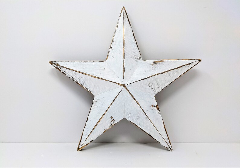 Christmas Tree Topper Star, Wood Tree Topper, Christmas Decoration, Distressed White Star, Rustic Wood Star image 6