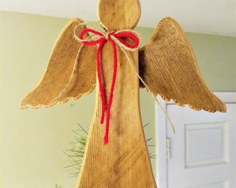 Angel Christmas Tree Topper, Rustic Wood Angel, Wooden Angel Tree Topper, Christmas Tree Topper, Cedar Wood Angel, Christmas Ornament