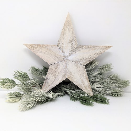 Rustic Wood Star Tree Topper Star Christmas Decoration Etsy