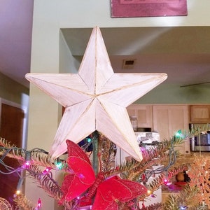 Rustic Wood Star, Tree Topper Star, Christmas Decoration, Farmhouse Tree Topper image 8