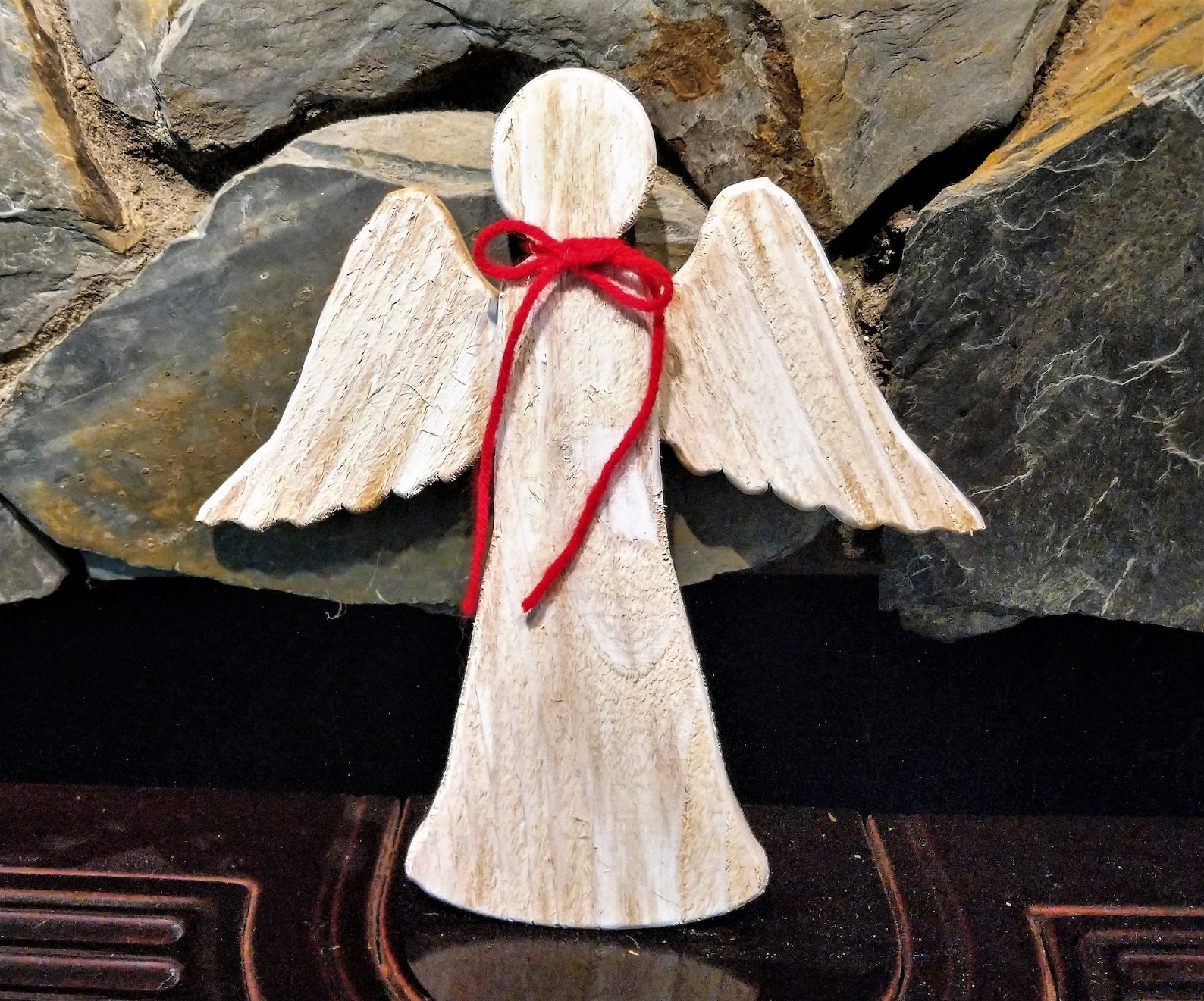 Angel Christmas Tree Topper Rustic Wood Angel Wooden Angel Etsy