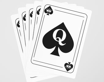 Cartas de jogar, baralho de pôquer da rainha de espadas, lembrancinha de festa de cassino, presente para noite de jogos de casais, conjunto de jogos de cartas para adultos