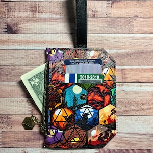 Dragones, DnD, Mazmorras, Monedero, Compañero de bolsillo, Monedero pequeño, Pulsera, Tarjetero, Monedero, Adolescente, Mujer, Niño, Profesor, Regalo, Dados